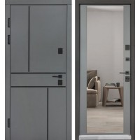 ULTRA (kvadro) Securemme modelis 557/607 dzīvokļa metāla durvis ar tonētu spoguli